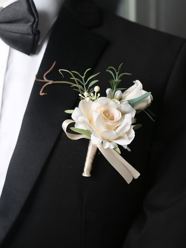 Artificial and Elegant Corsage Wrist Wedding – Boutonniere
