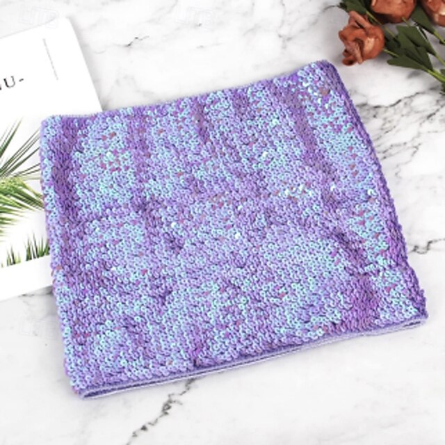 Retro Vintage 1980s Shiny Metallic Tube Top Disco Sequins Solid