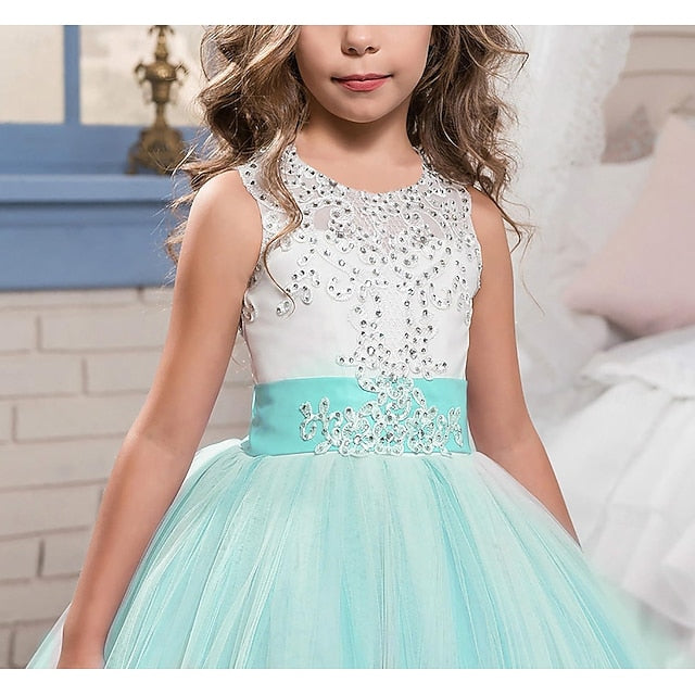Kids Flower Girl Sleeveless Wedding Girls' Dress