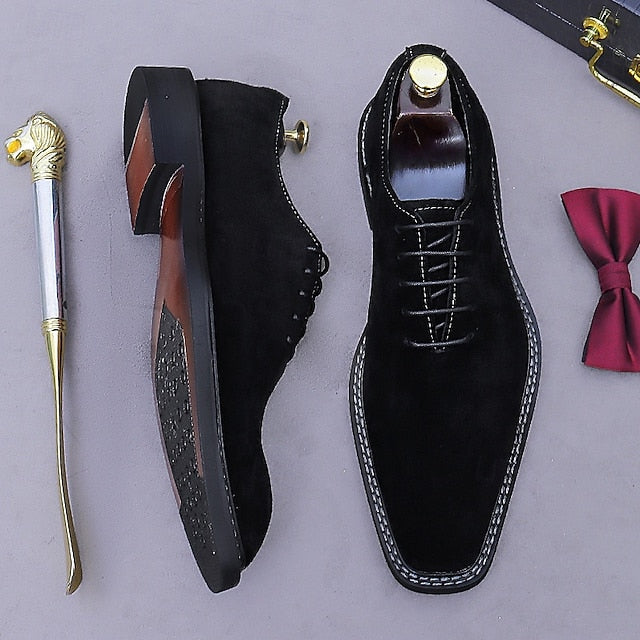 Cowhide Suede Oxford - Men's Genuine Leather Shoes