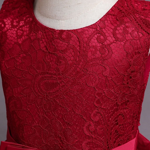 Kids Floral Plain Dress Girls' A Party Line Little