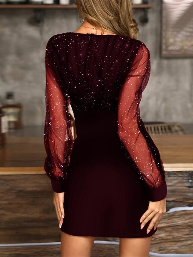 Women's Black Dress Wedding Guest Cocktail Dress Sexy V