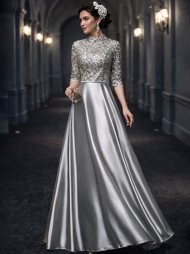 A-Line Floor Length Wedding Guest Dress Formal Dresses Evening