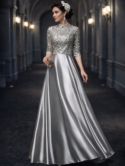 A-Line Floor Length Wedding Guest Dress Formal Dresses Evening