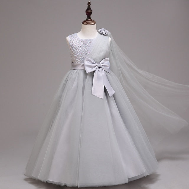 Girls' Dress Kids Flower Colored Solid Girl