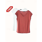 Women's Blouse Solid Color Stylish Casual Short Sleeve V