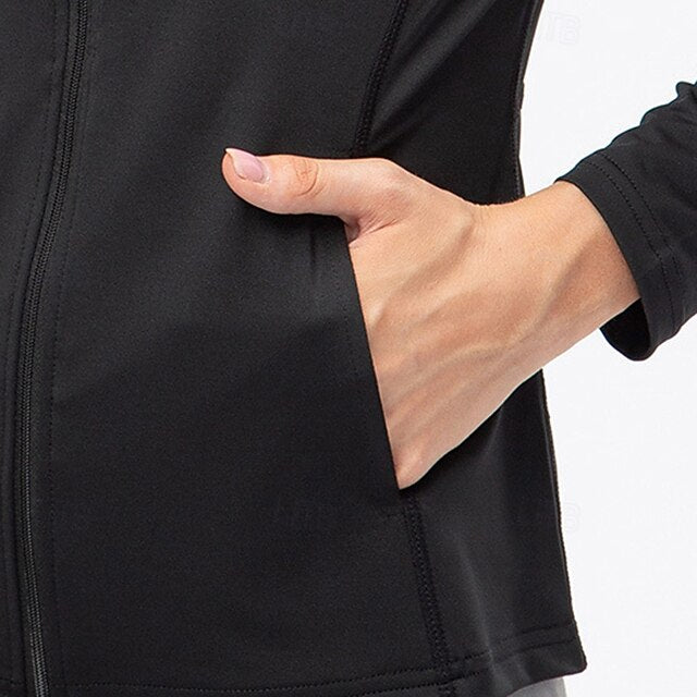 Women's Workout Shirt Yoga Top Stand Collar Quick Dry Full