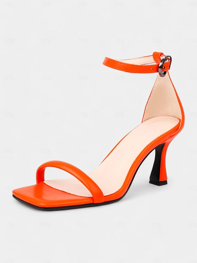 Minimalist Ankle Women Strap - Sandals for Green Sleek Mid-Heel