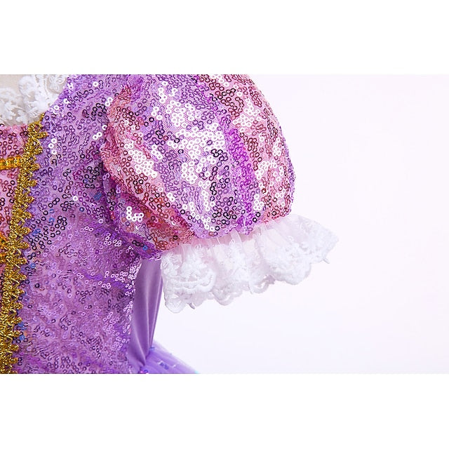 Cloak Dress Girl Flower Cosplay Rapunzel Princess