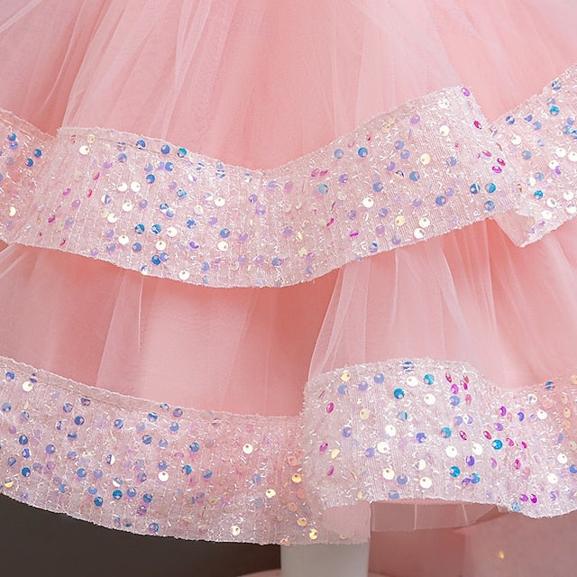 Party Sleeveless Dress Wedding Kids Girls' Special Sequin