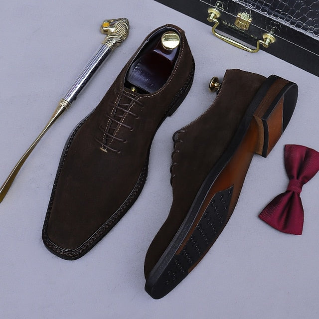 Cowhide Suede Oxford - Men's Genuine Leather Shoes