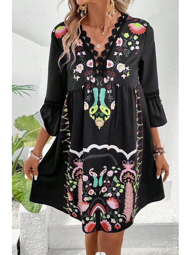 Women's Midi Dress Chiffon Dress Boho Chic Dresses Boho