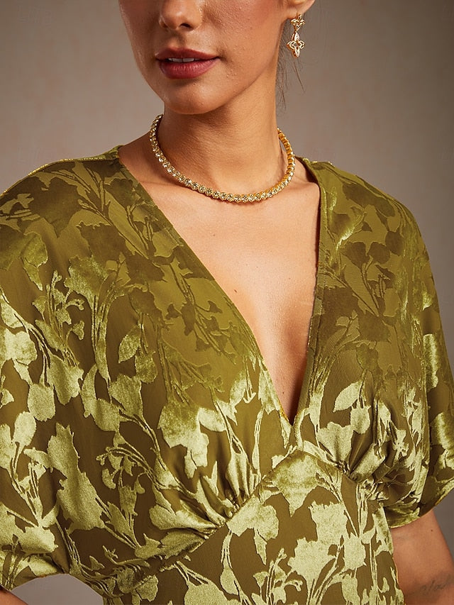 Women's Velvet Midi Dress Sheath Dress Elegant Party Party