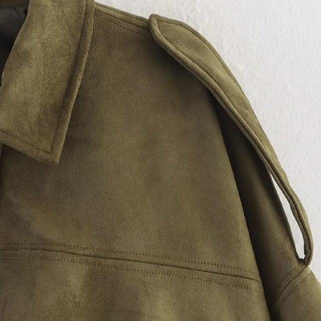 Pocket Women's Jacket Warm Zipper Casual Comfortable