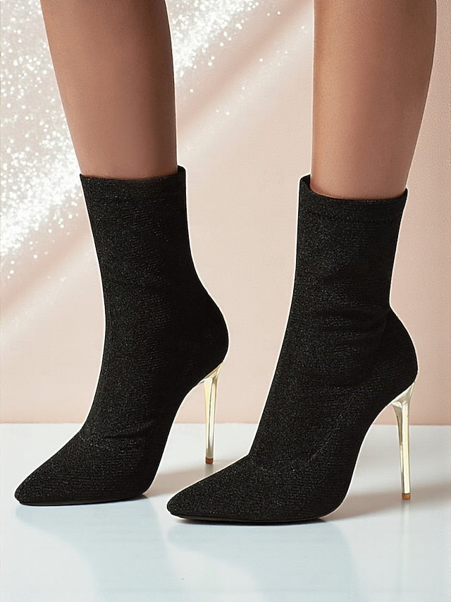 Women's Boots Ankle Pointed Sexy Print - Stiletto Leopard