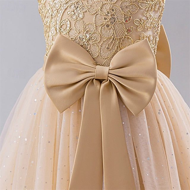 Girl Kids Color Party Block Girls' Dress Flower