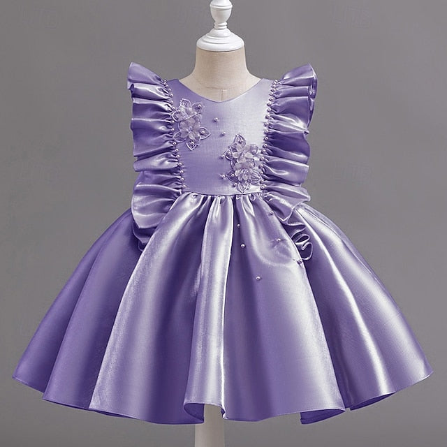 Girls' Toddler Sleeveless Wedding Dress Floral Party