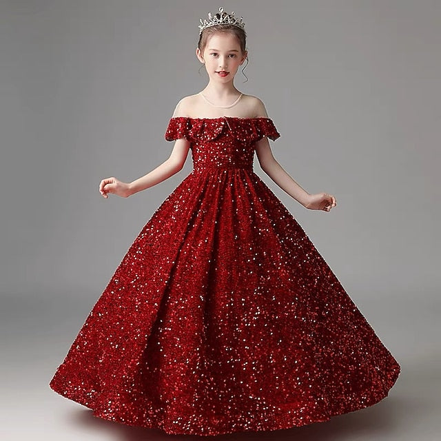 Gown Girl Dress Flower Party Girls' Evening