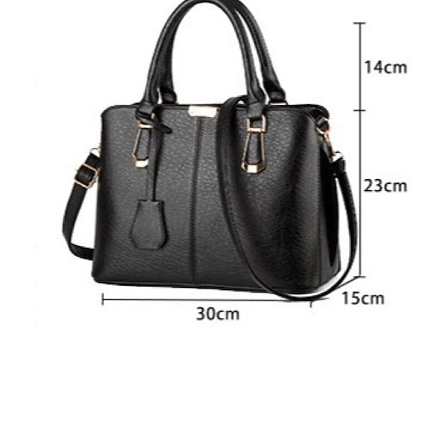 Leather Women's Green Elegant Handbag Faux – Structured