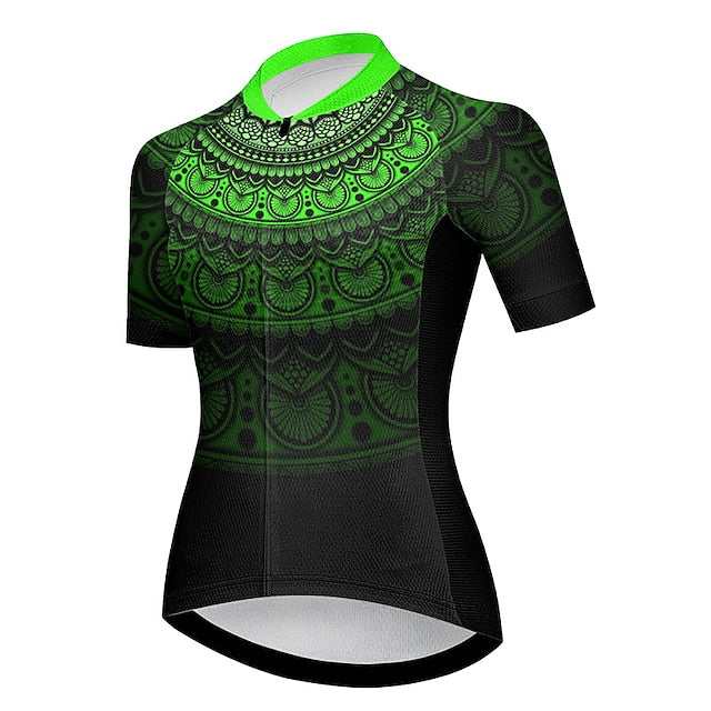Women's Cycling Jersey Graphic Short Sleeve Bike Jersey Top