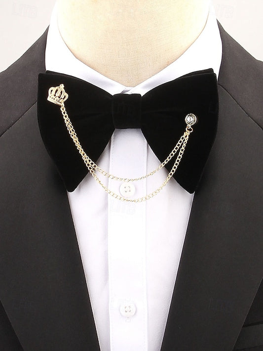 with Tie Velvet Crown Detail Men's – Chain Bow and