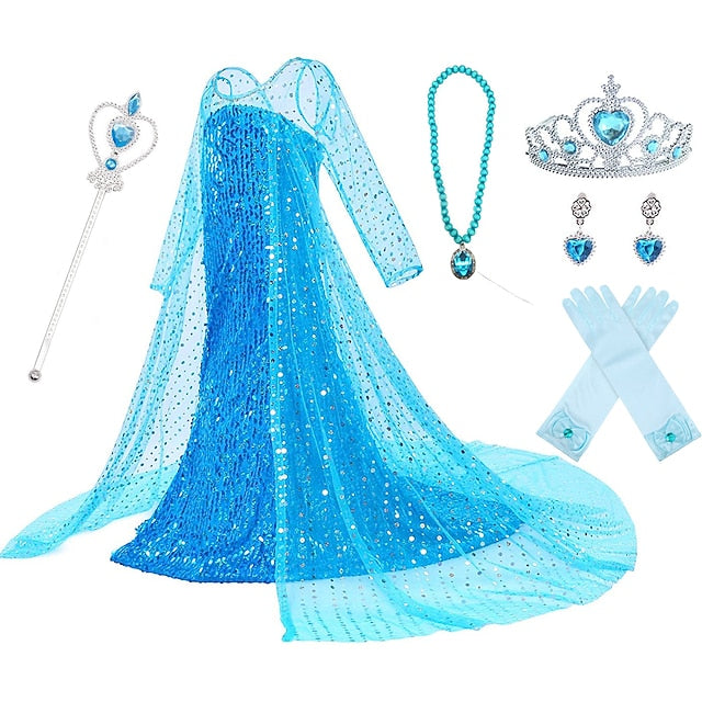 Girls' Dress Elsa Movie Girl Princess Flower Frozen