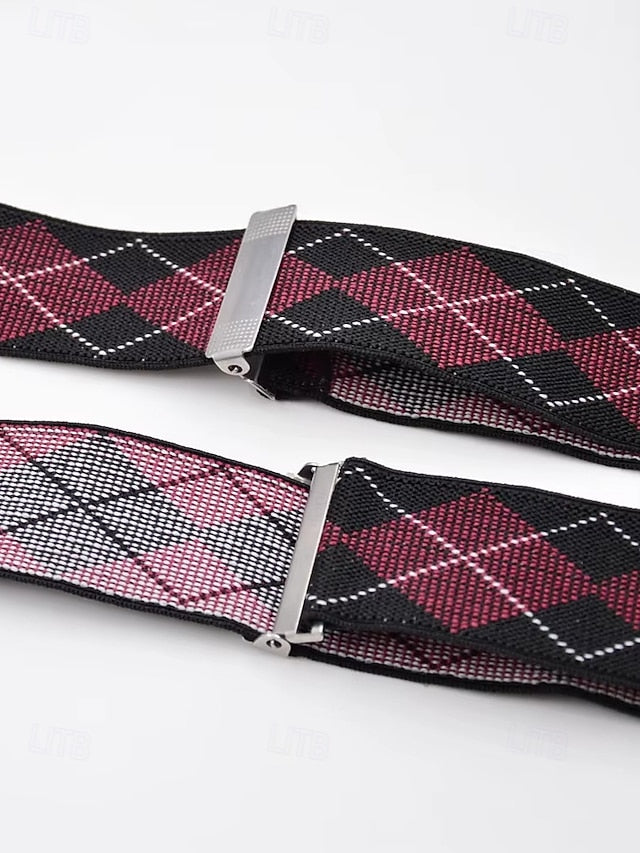 Suspenders Pattern Clip-On Argyle Classic – Men's