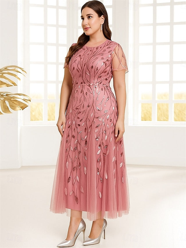 A-Line Ankle Length Party Dress Cocktail Dress Wedding Guest