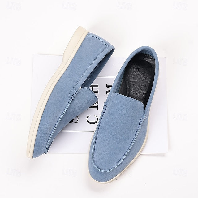 Light Men's – Loafers Faux Blue Slip-On Casual Breathable