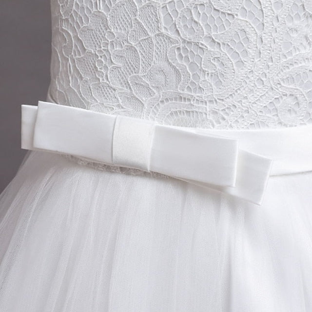 Kids Floral Plain Dress Girls' A Party Line Little