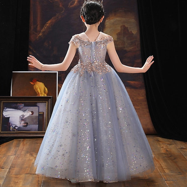 Kids Sequin Party Dress Girls' Girl Short Flower