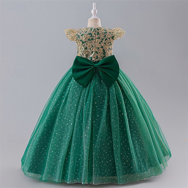 Girl Kids Color Party Block Girls' Dress Flower