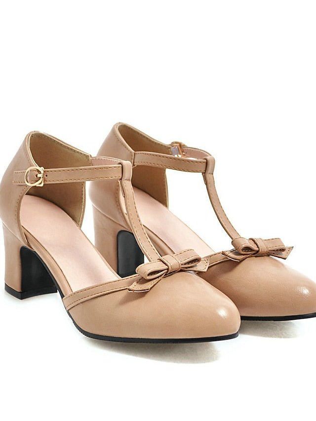 1950s 20s T-strap Vintage Chunky Heels Roaring Shoes Retro heels