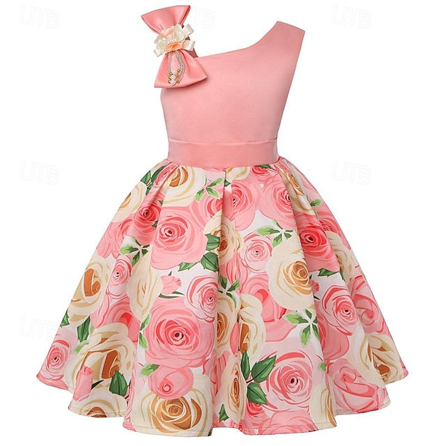 Easter Sleeveless Girls' Flower Dress 3D Summer Party