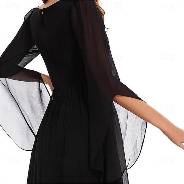 Floor Bride of Mother Dress Simple Neck V A-Line Elegant the