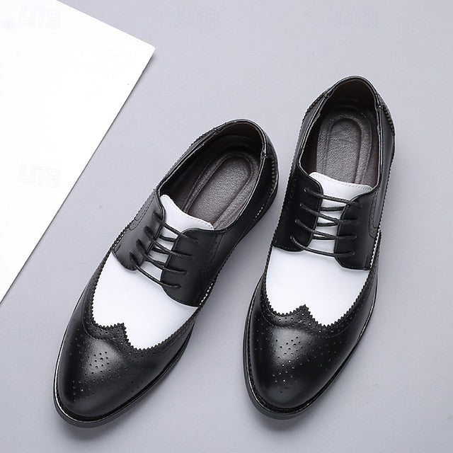 Shoes Men's and Black White with Oxford Brogue