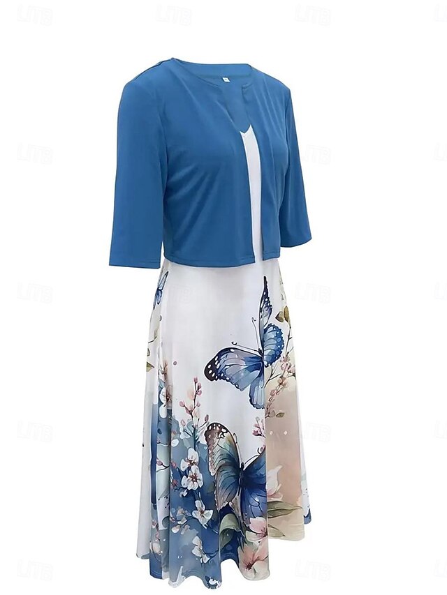 Women's Dress Set Casual Dress Swing Dress Print Dress