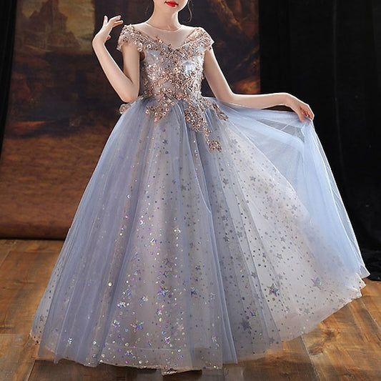 Kids Sequin Party Dress Girls' Girl Short Flower