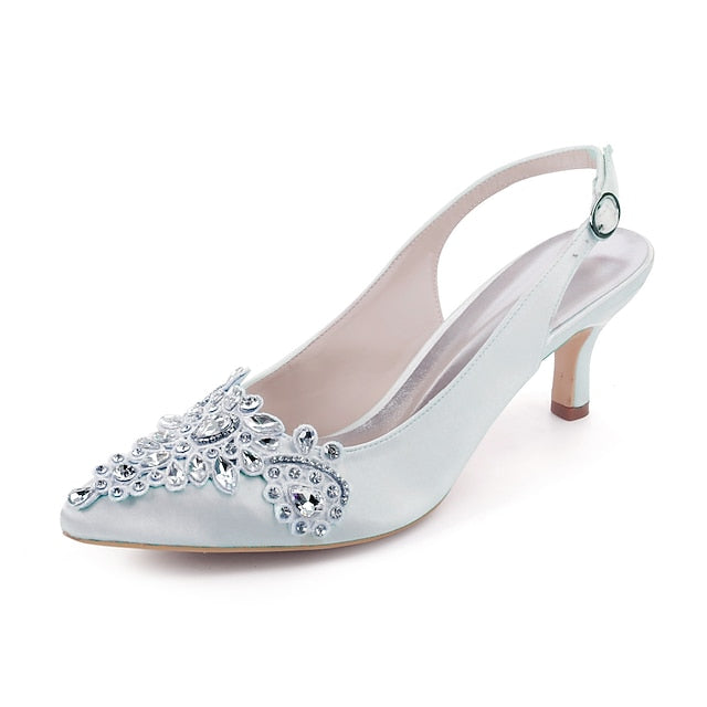 for Crystal Slingback - Embellishment Women with Heels Beige