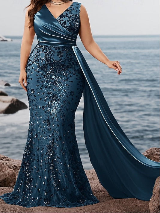 Long / Mermaid Gown Dress Sparkle Formal Wear Evening Trumpet