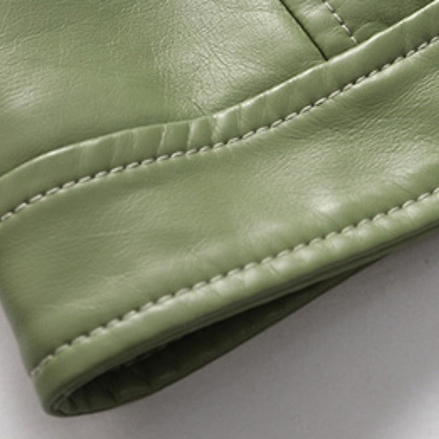 Women's Zipper Pocket Comfortable Jacket Leather Faux