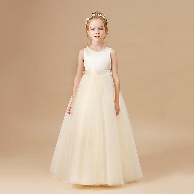 Color Dress Kids Flower Girl Girls' Solid Party