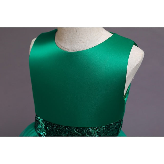 Short Colored Dress Girls' Flower Solid Kids Girl