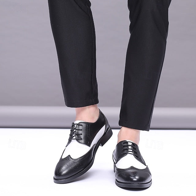 Shoes Men's and Black White with Oxford Brogue