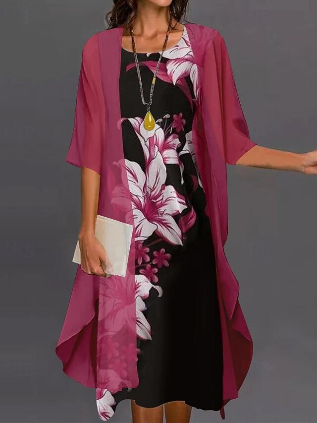 Women's Fashion Streetwear Skirt Sets 3/4 Length Sleeve