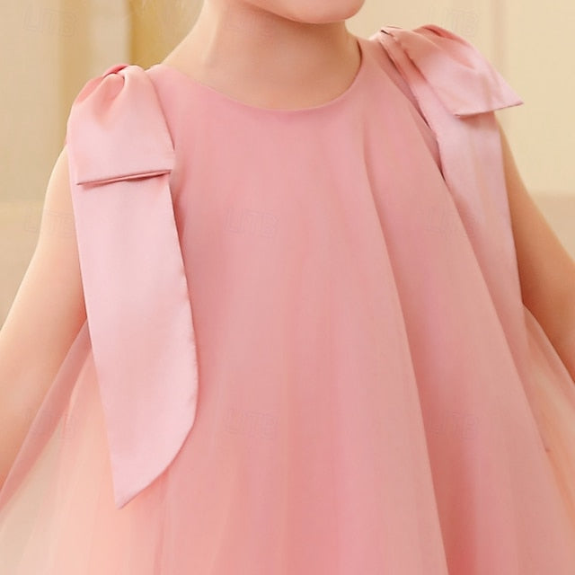 Kids Dress Girls' Sleeveless Solid Color Floral Party