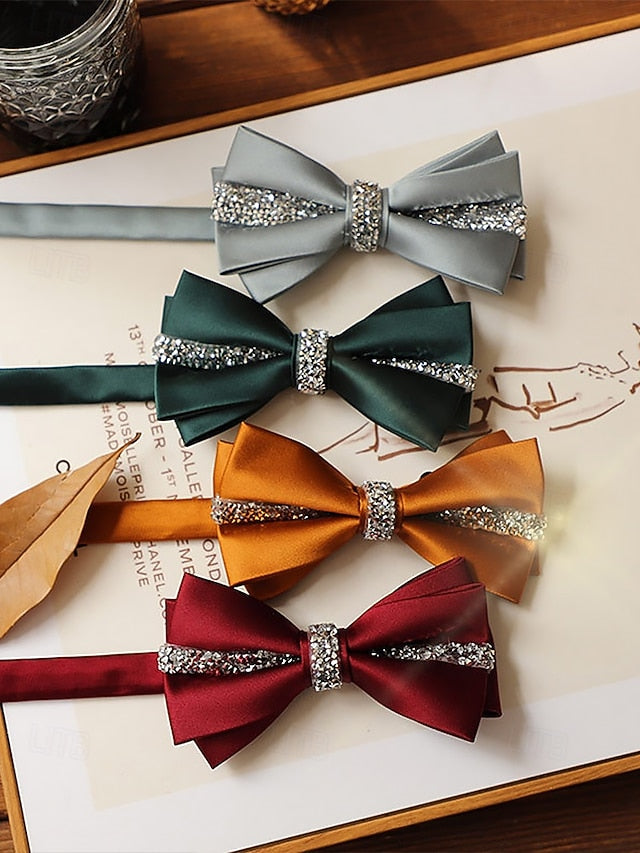 with Satin Bow Embellishment Burgundy Crystal – Elegant Tie