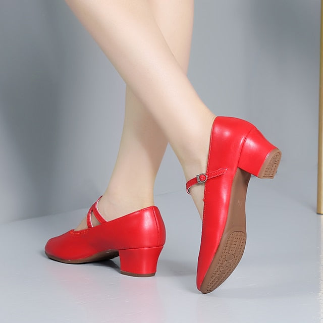 Shoes Mary Low Dance with Heel Jane Gold Women's Buckle