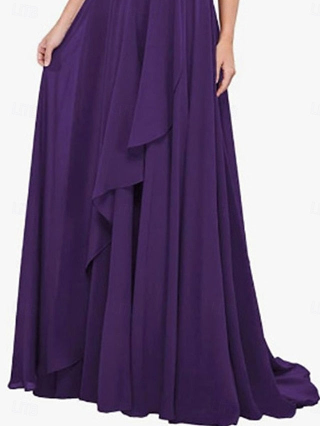 of A-Line Dress Off Shoulder Elegant Bride Mother Simple the