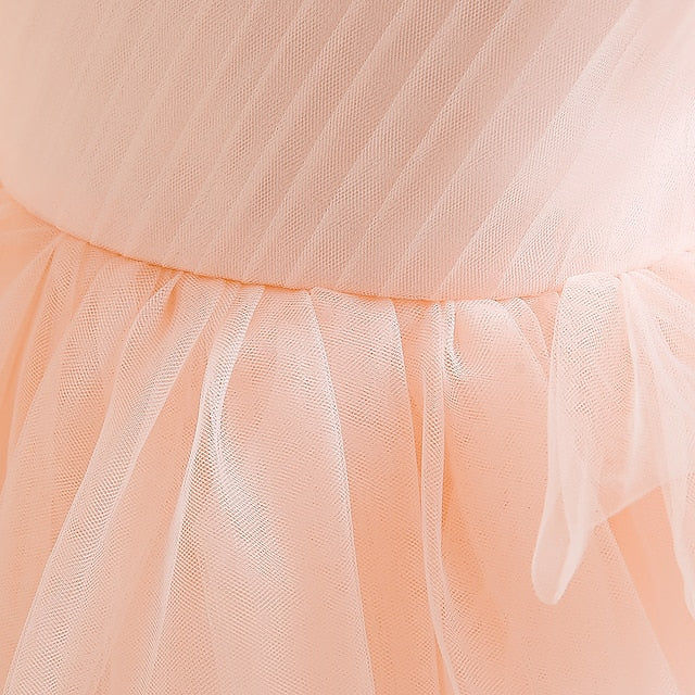 Kids Formal Sleeveless Party Girls' Color Solid Dress